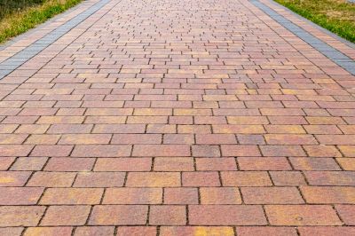 Walkway with Patterned Pavers